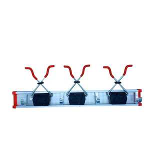 3挂4钩 铝合金拖把架 壁挂工具架 金属重物挂钩 多功能收纳置物架