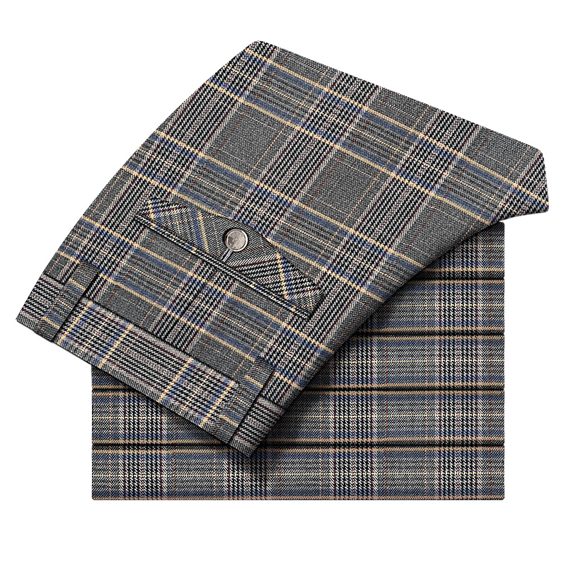 春季男士裤子2023年新款潮流格子裤男修身韩版商务男裤春秋款西裤