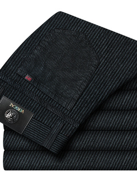 男士休闲裤秋冬季直筒墨绿色灯芯绒长裤冬装厚款条绒裤男纯棉裤子