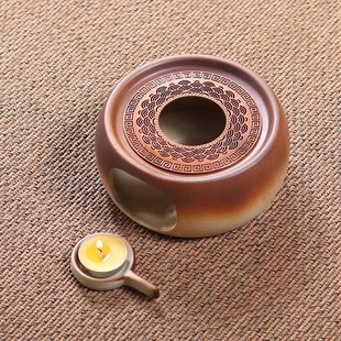 温茶炉蜡烛加热烛火陶瓷温酒器底座日式高端精致粗陶暖茶煮茶花茶