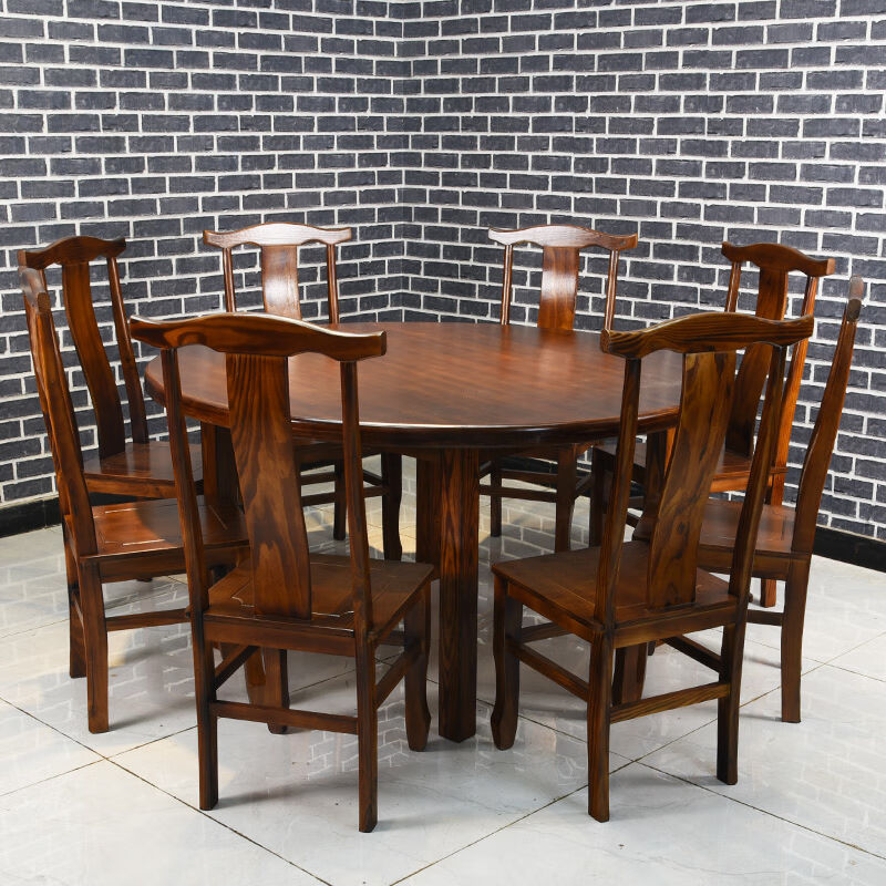 孟坤八仙桌实木八仙桌新中式正方形仿古四方桌餐厅饭店面馆桌椅组