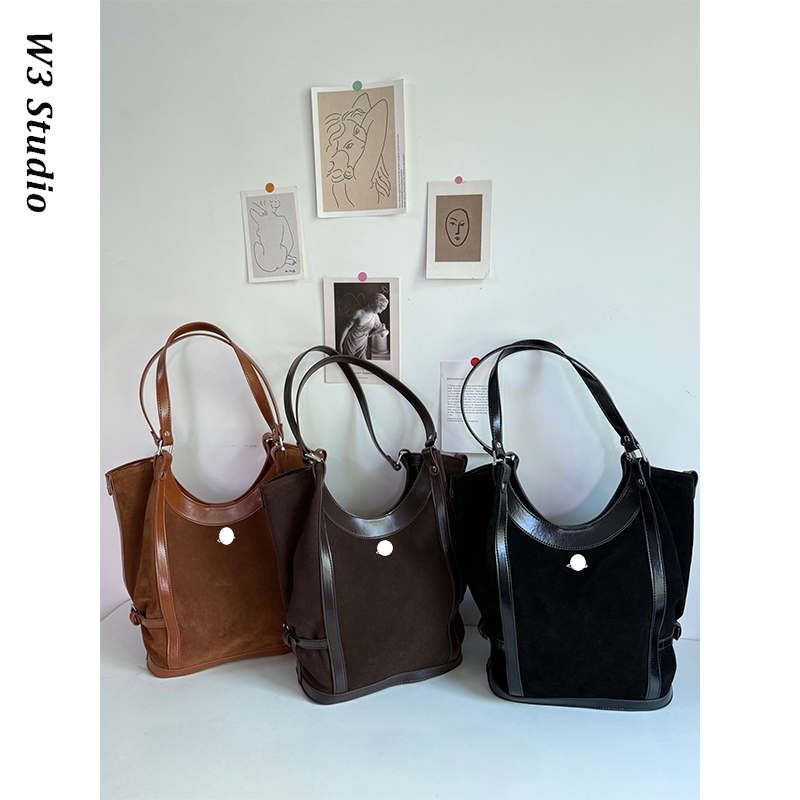 秋冬新款土星麂皮单肩托特包