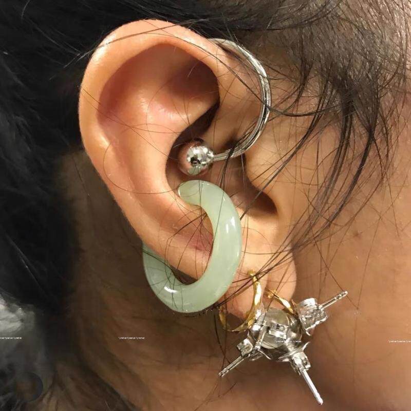 无性别冷淡风极简i百搭金属朋克酷男女同款欧美耳骨夹耳环