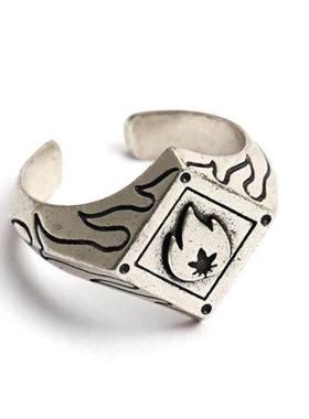 新款独特感小众设计复古火苗方片戒指个性开口指环高级感手饰礼物