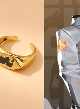 游戏无畏契约周边不死鸟火男戒指瓦罗兰特金色戒指时尚开口指环