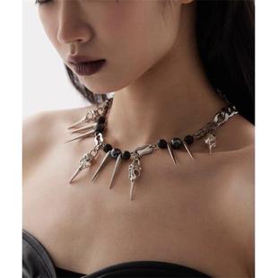 小众哥特锁骨项链摇朋克暗黑辣妹街头钛钢个性配饰男女
