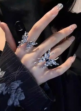 小众设计感高级感液态蝴蝶开口戒指女学生ins潮冷淡风个性食指戒