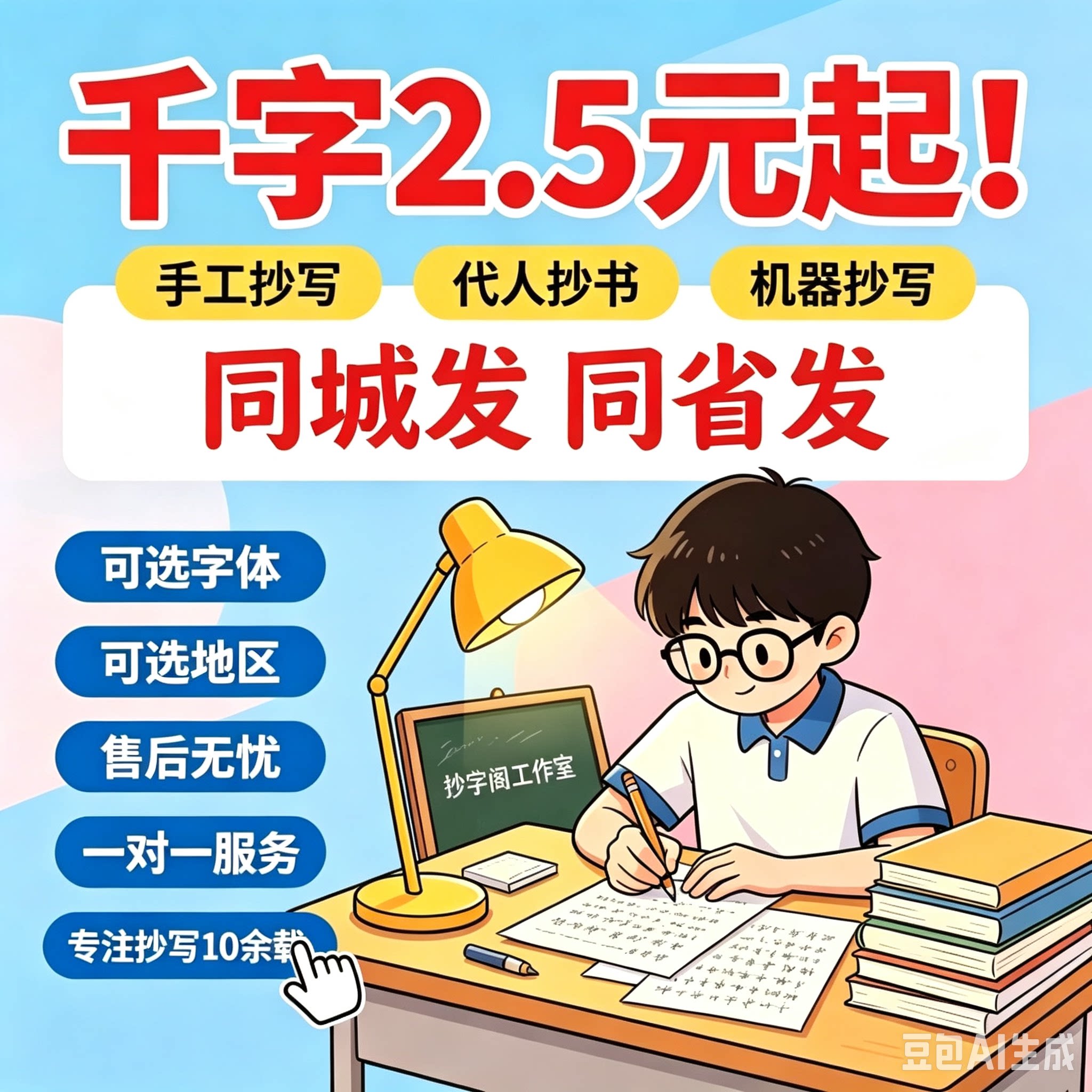 手写教案代笔抄写代人抄书抄写服文章写作