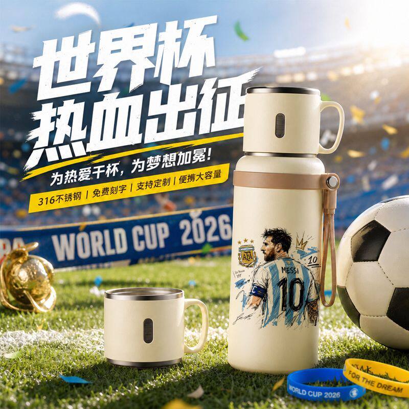 2026美加墨世界杯梅西C罗保温杯