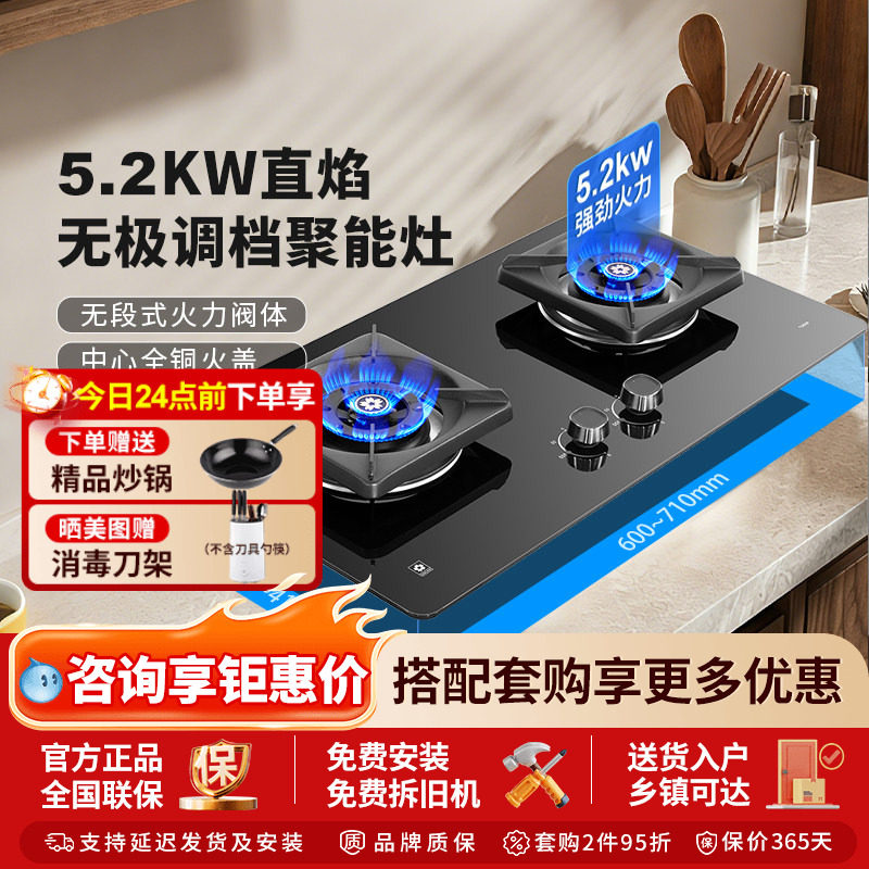 樱花燃气灶官方旗舰店天然气煤气灶家用嵌入式双灶台式TGE03/E09