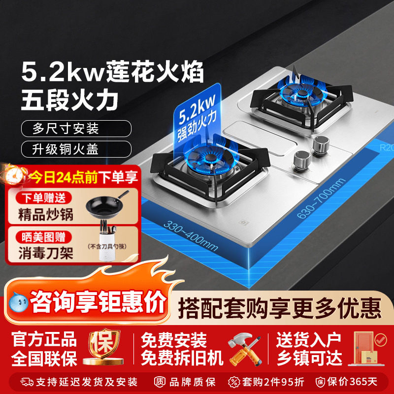 樱花不锈钢燃气灶5.0KW家用图片