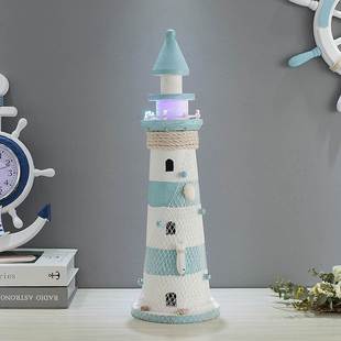 主题摆件微景观 地中海电子灯塔平潭海滩景区纪念品装 饰品海洋风格