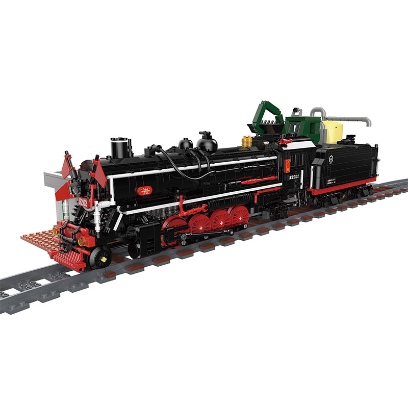 临中车文创解放型蒸汽机车积木益智高难度拼装成人男女青少年礼物