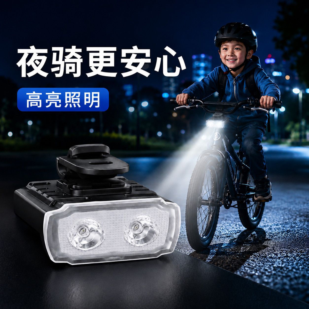 自行车车前灯骑行强光夜