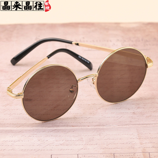 太阳镜天然水晶石头眼镜复古老人茶色太子镜男女仿古溥仪民国墨镜