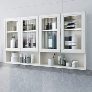 蜂窝铝吊柜长虹玻璃墙壁柜卫生间防水收纳柜马桶上柜壁挂式 储物柜