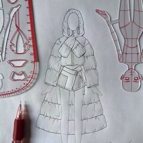 Q版人形模板尺画oc人物专业人形尺子网红尺子多功能服装设计娃衣