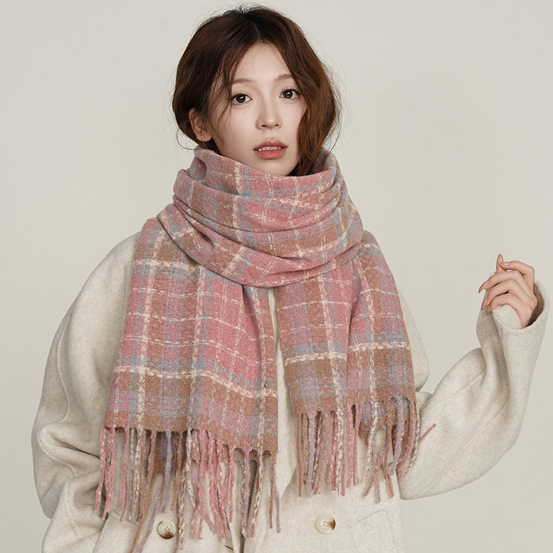 围巾女冬季2025新款韩系加厚百搭格子流苏披肩高级感氛围保暖围脖,服饰配件/皮带/帽子/围巾,围巾/丝巾/披肩,淘宝优惠券,粉丝福利购,淘宝优惠卷