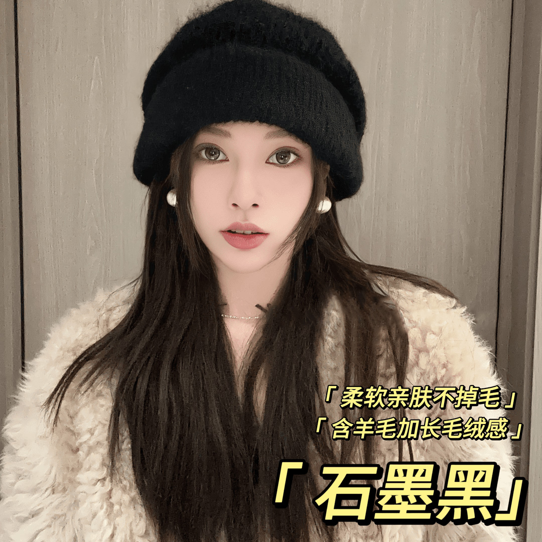 甜美可爱风加绒加厚包头帽子