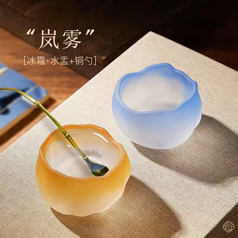高颜值手工彩色磨砂水盂文房四宝