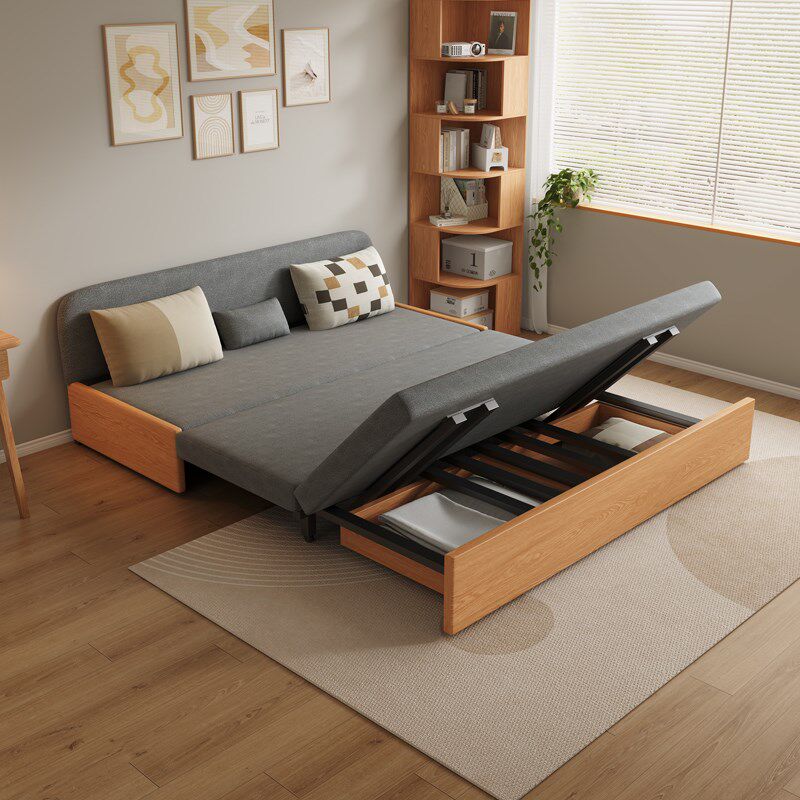 木具格实木沙发床小户型客厅折叠伸缩两用多功能单双人收纳储物床