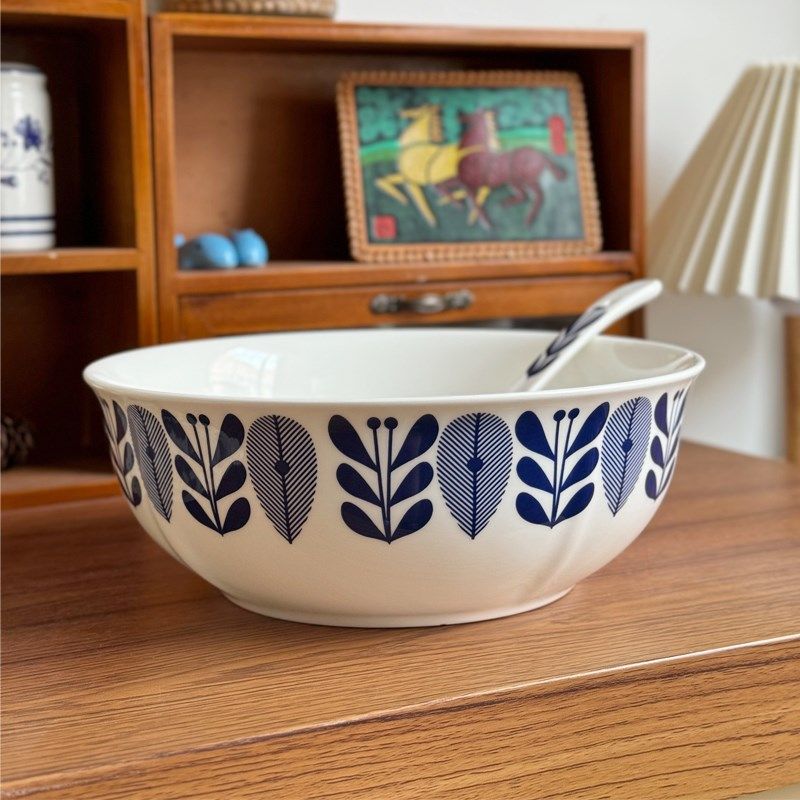 精选北府 釉下彩光阴骨瓷大汤碗公用汤勺炖汤大容量菜碗陶瓷碗可,餐饮具,碗,淘宝优惠券,粉丝福利购,淘宝优惠卷