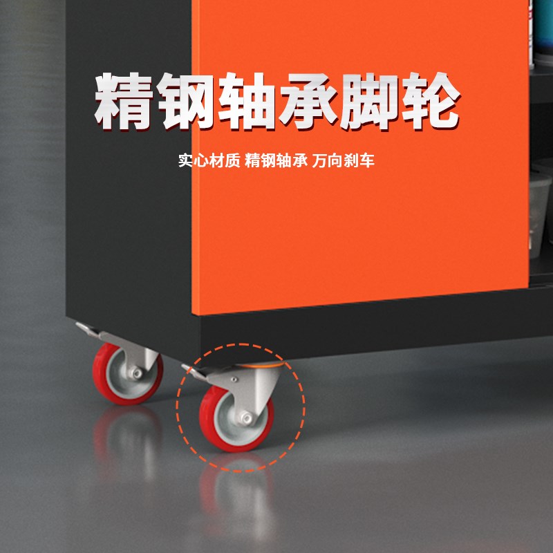 重型工具柜加厚储物柜停车场地下铁皮柜车间移动工具收纳柜带轮子