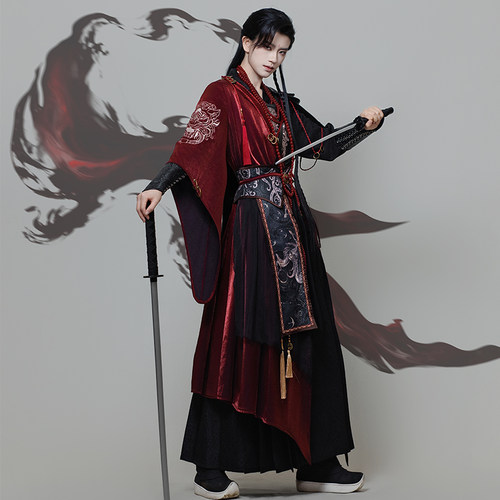 原创改良武侠风文武袖汉服套装夏