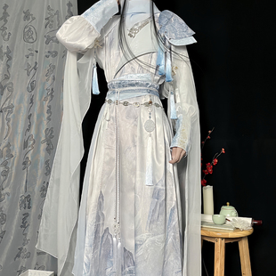 现货|花悦诗风 青丘 原创改良圆领袍古风少年感武侠风汉服套装