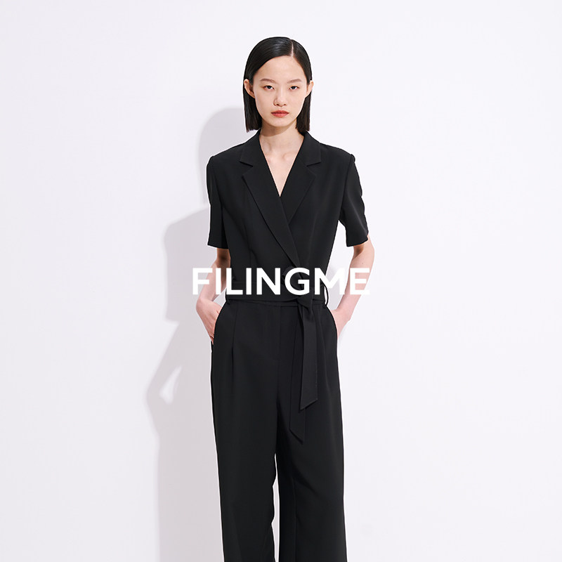菲埃琳FILINGME 26夏新款时尚垂感工装风短袖连体裤连体衣女