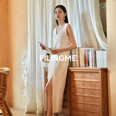 26夏装 新款 时尚 菲埃琳FILINGME 简约显瘦收腰极简无袖 连衣裙