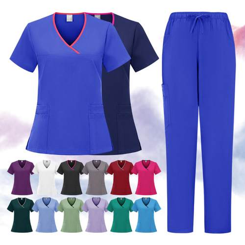 速卖通热销洗手衣工作服男女制服套装弹力速干医护手术室手术服