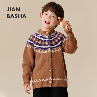 儿童毛衣男童100%羊毛针织衫女童
