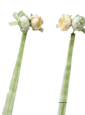 花朝如约清新黄绿色头饰