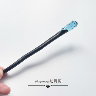 烈焰魔杖~黑色檀木发簪新中式氛围感盘发后脑勺旅行簪子汉服配饰