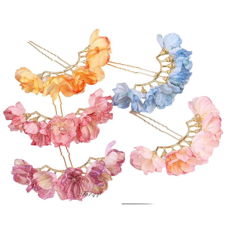 绢花发饰簪花头饰排钗簪子