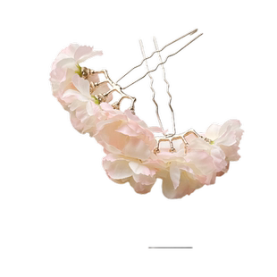 花朵珍珠排簪古风发排钗子汉服绢花发饰簪花头饰排钗簪子明制配饰