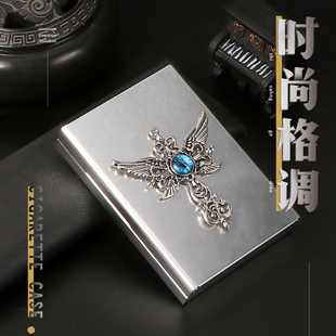 中支专用烟盒20支装超薄自动滑盖男便携个性金属铝合金烟盒保护套