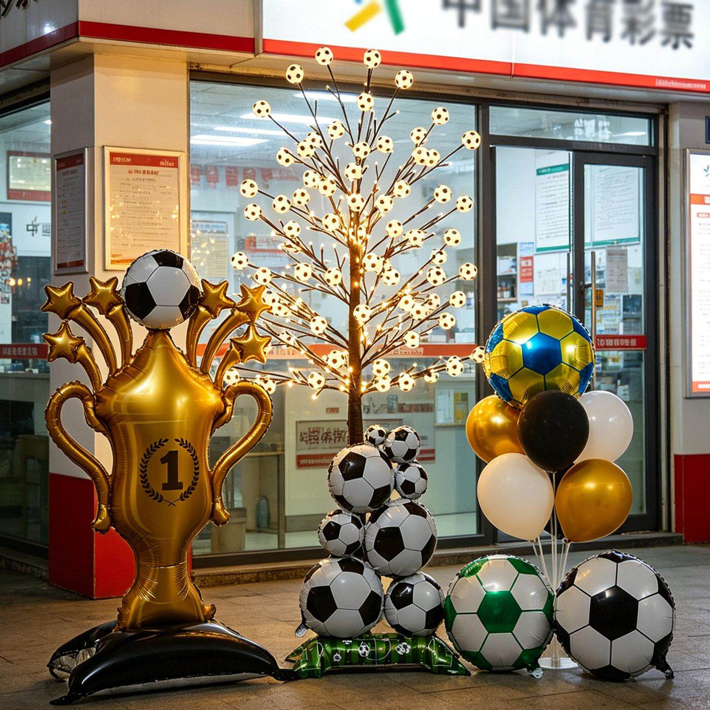 2026世界杯足球灯树发光装饰树