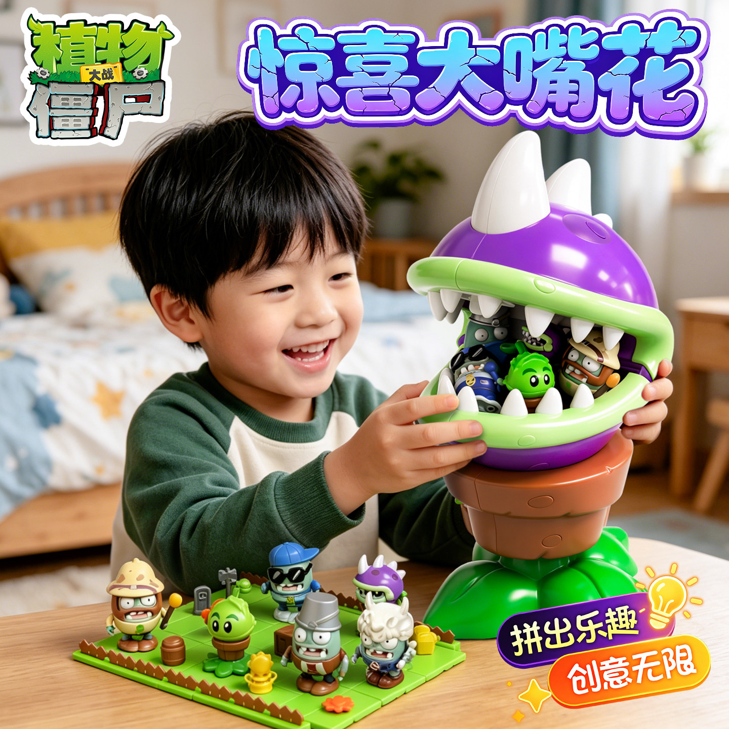 【男孩玩具】植物大战僵尸大嘴花