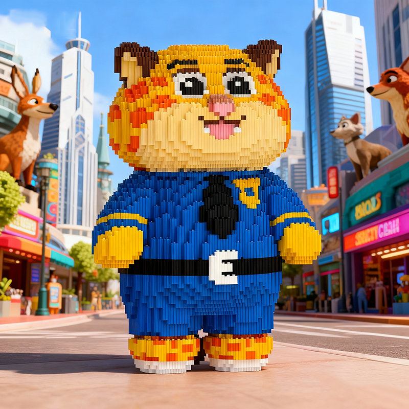 超大豹子警官积木疯狂拼装动物城