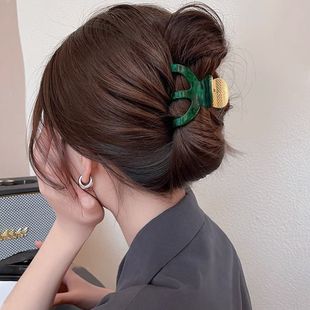 高级感醋酸抓夹女2025新款 半扎发鲨鱼夹女后脑勺发夹盘发发饰头饰