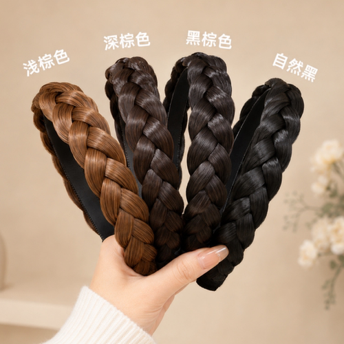 假发麻花辫发箍女2025新款高颅顶