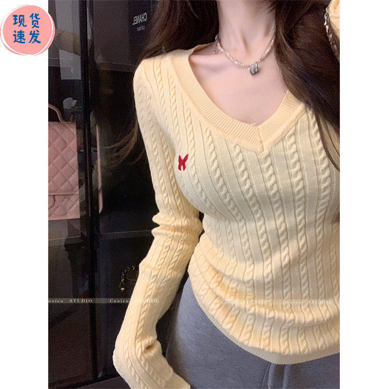 别致内搭紧身打底衫女低领秋冬2025新款高级感麻花毛衣针织衫上衣