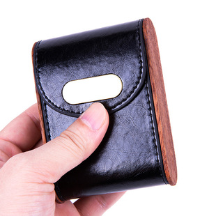 创意男士复古便携粗烟盒个性皮烟盒20支装手工磁扣烟夹粗烟专用