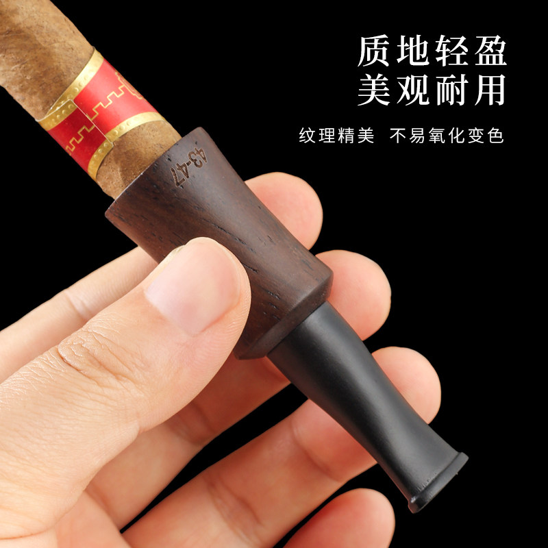 黑檀木多规格雪茄烟嘴可装滤芯循环型便携循环男士专用工具配件