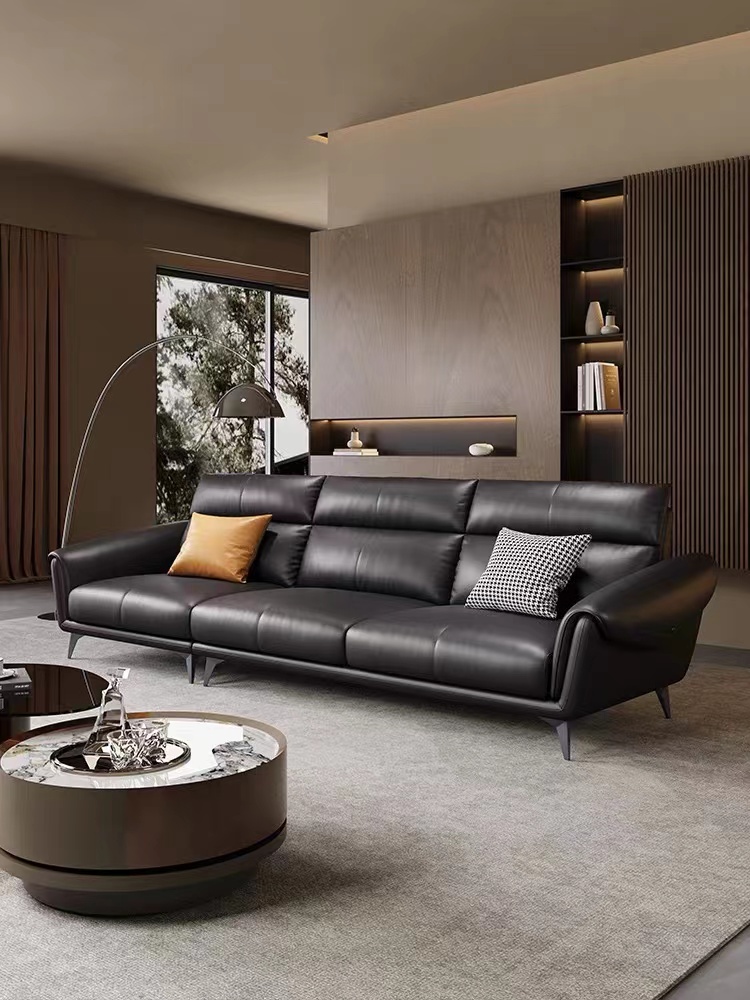 锐驰（CAMERICH）意式极简真皮沙发客厅2024新款简约现代北欧三人