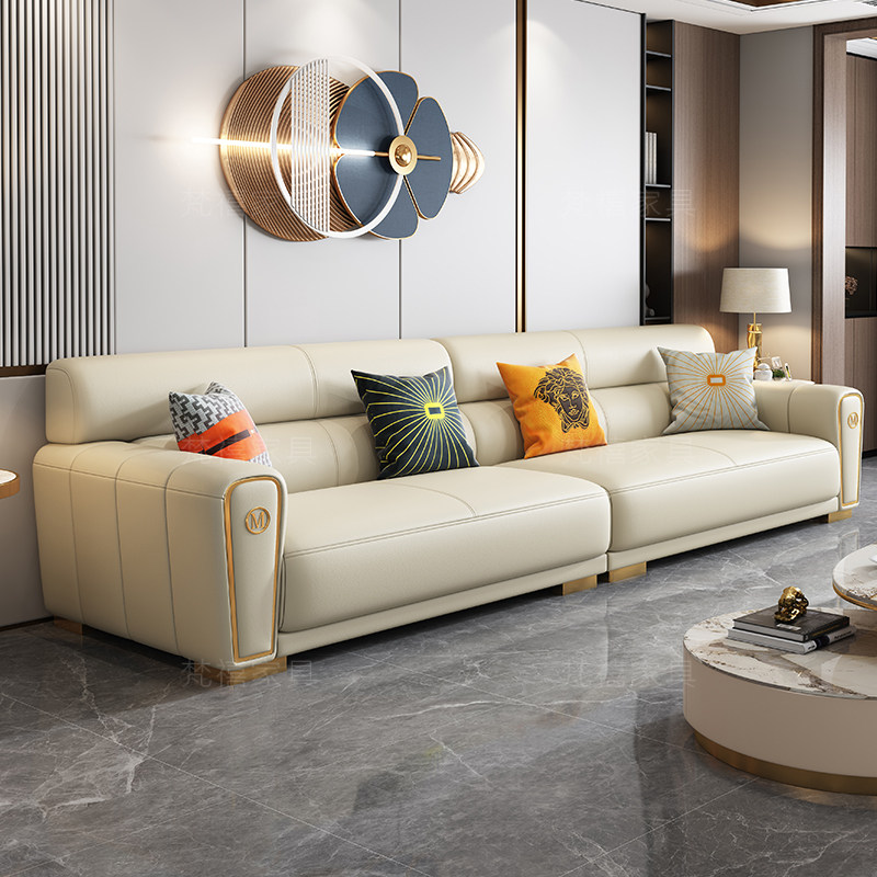 锐驰(camerich)沙发客厅现代轻奢真皮沙发头层牛皮意式简约大小