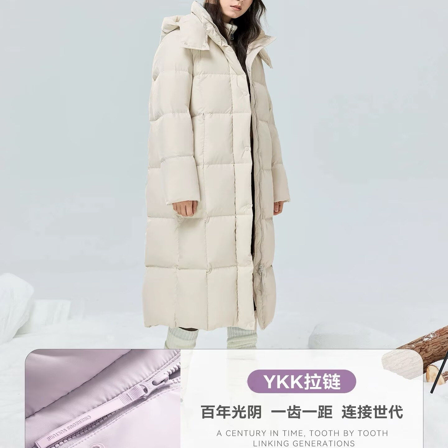 凸乆鸟绒服长款羽绒服女过膝2025冬新款加厚保暖宽松95白鸭绒外套