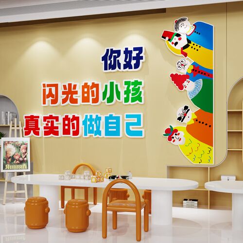 幼儿园墙面装饰画室布置美术室环创主题成品培训机构班级文化墙贴